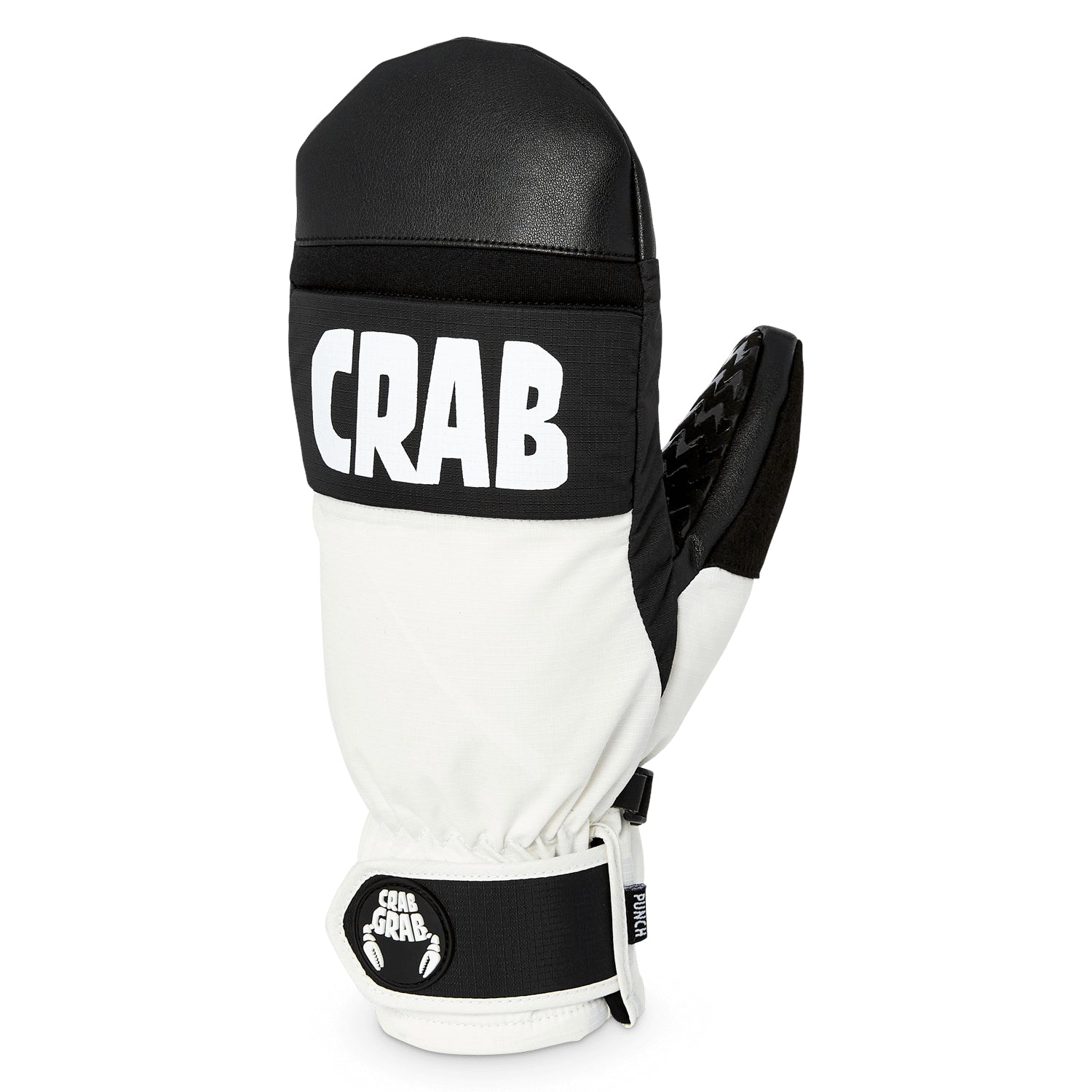 White Punch Crab Grab Snowboard Mittens
