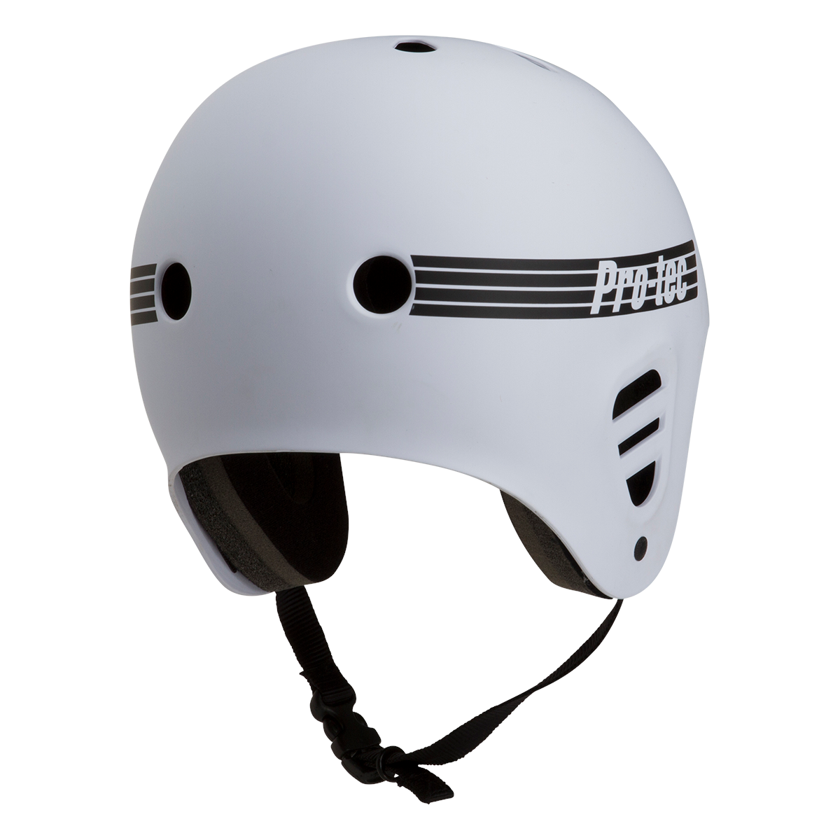 Matte White Full Cut Pro-Tec Skateboard Helmet Back