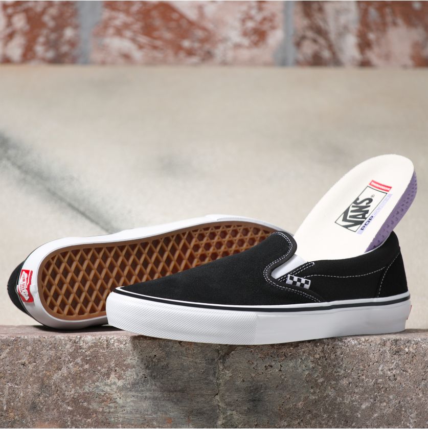 Black/White Skate Slip-On Vans Skateboard Shoe