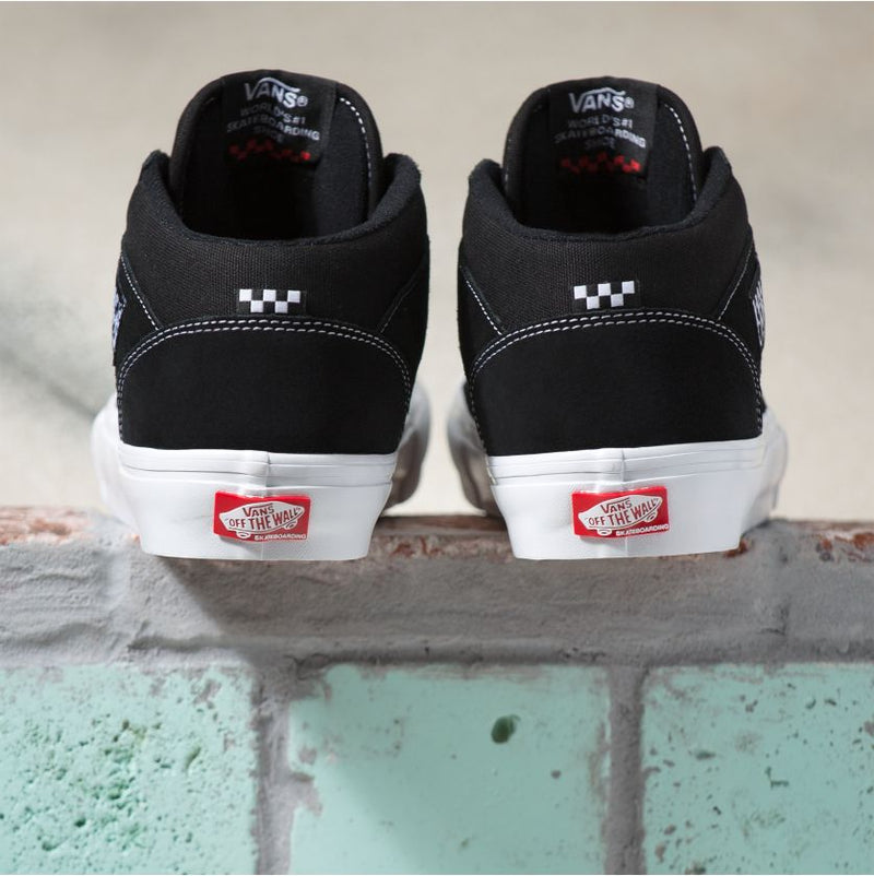 Black/White Skate Half Cab Vans Skateboard Shoe Back