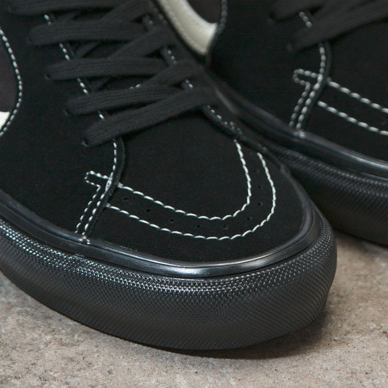 Black Skate Sk8-Low Vans Skateboarding Shoe Detail