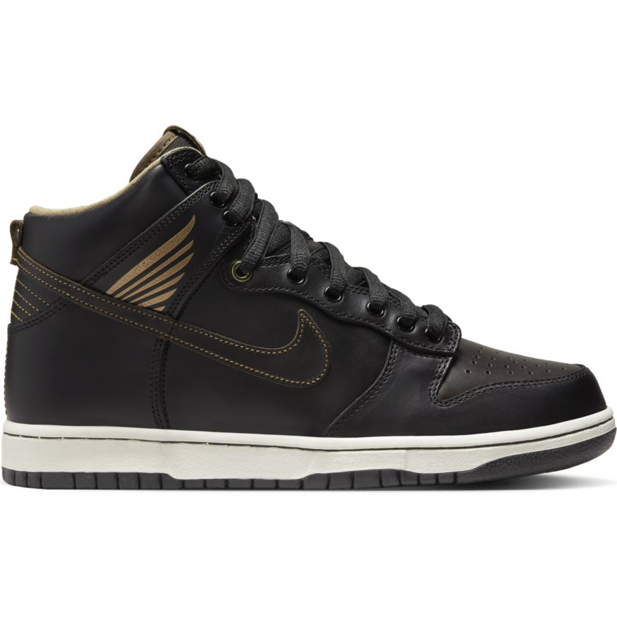 Nike SB Dunk High OG Pawnshop QS Skateboard Shoes - Black/Black-Metallic Gold