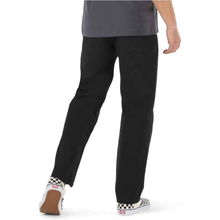Black Relaxed Taper Vans Chino Glide Pants Back