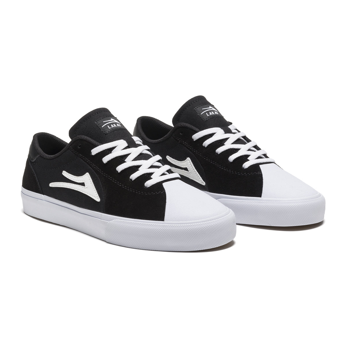 Black/White Flaco II Lakai Skateboard Shoe Front