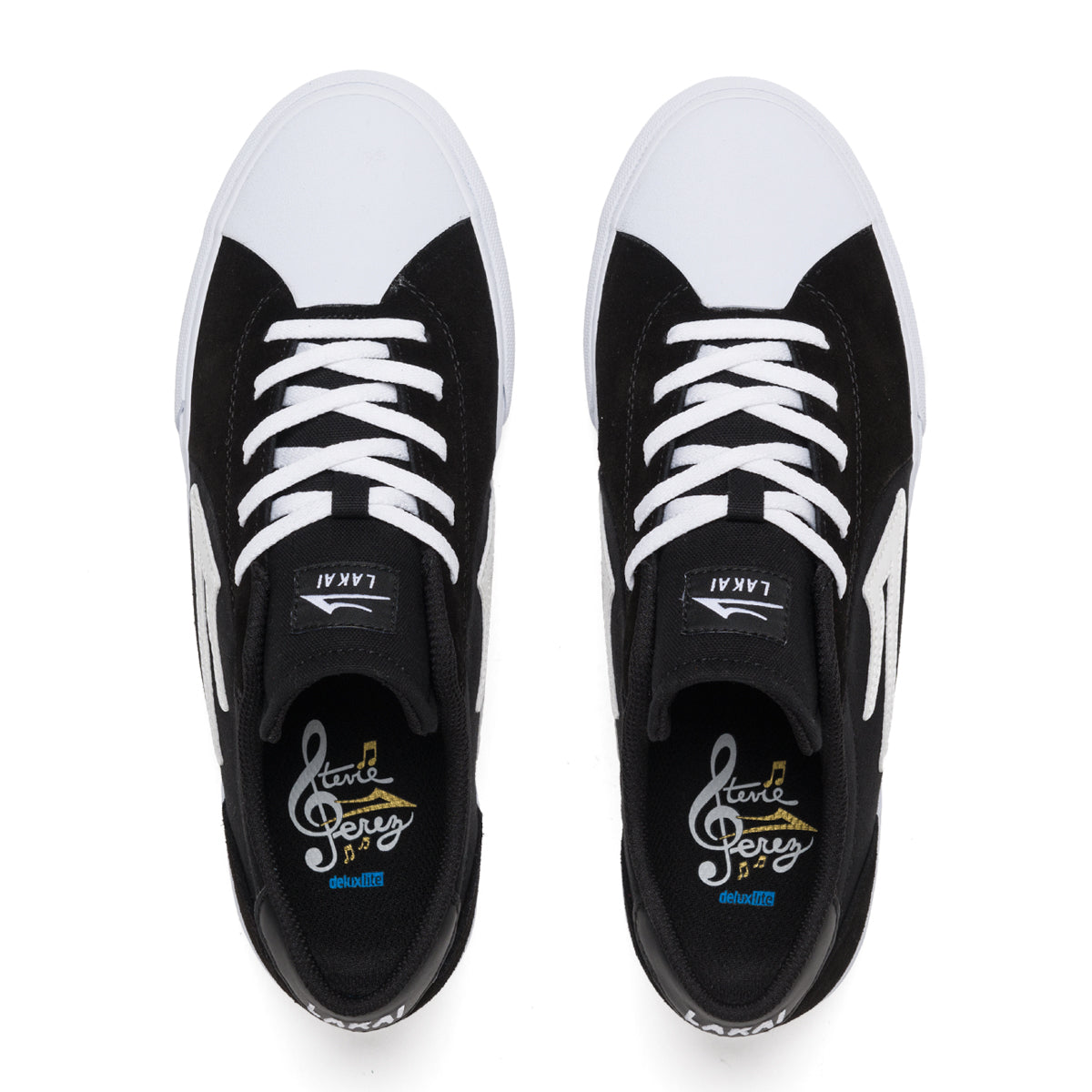 Black/White Flaco II Lakai Skateboard Shoe Top