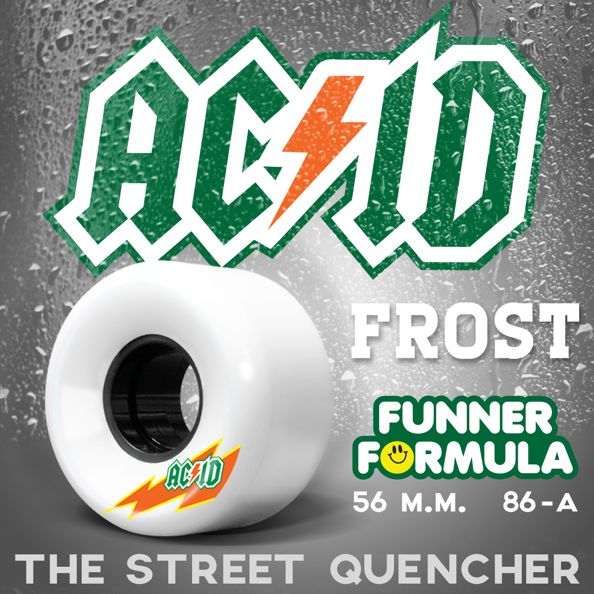Acid Chemical Co 86a Skaterade Skateboard Cruiser Wheels - White