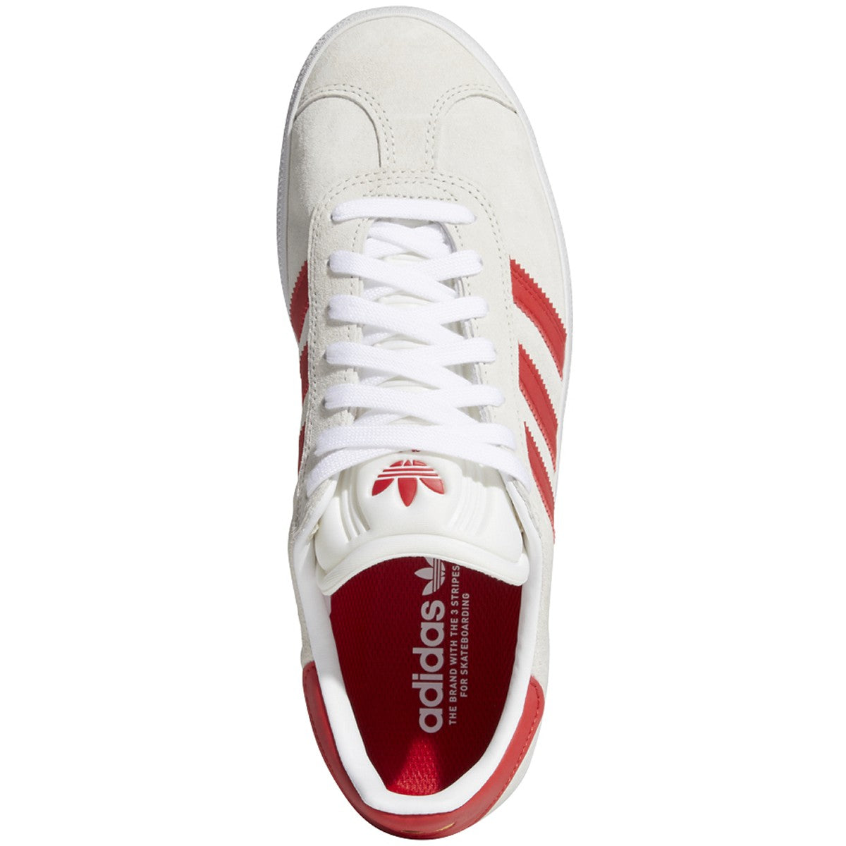 White/Scarlet Red Gazelle ADV Adidas Skateboarding Shoe Top