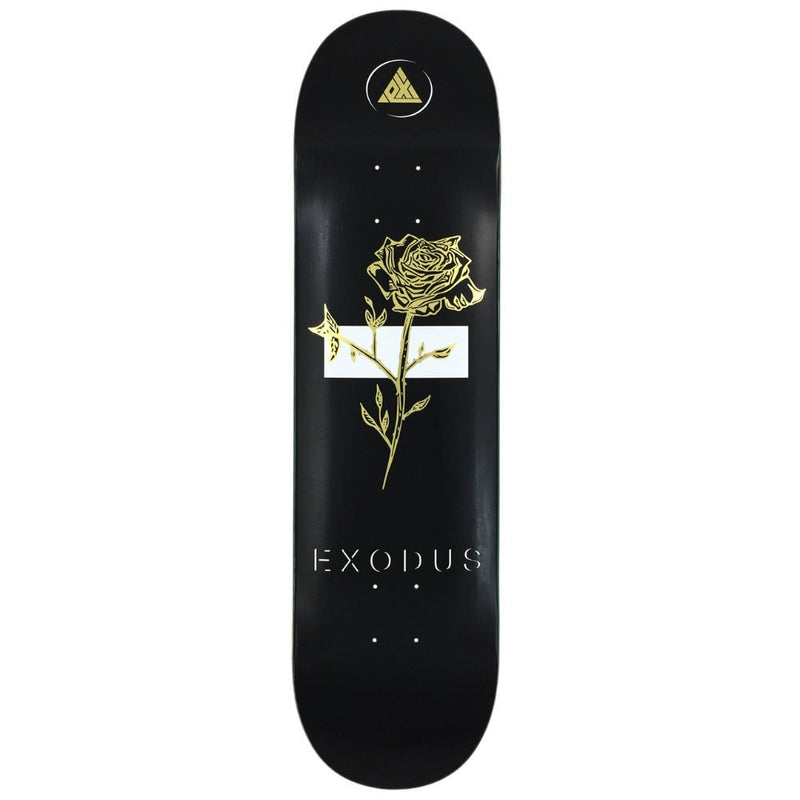 Exodus Anoixi Foil Rose Skateboard Deck - Black/Gold