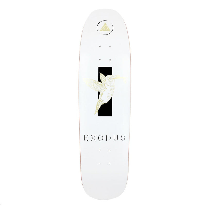 Exodus Anoixi Foil Bird Shaped Skateboard Deck - White/Gold