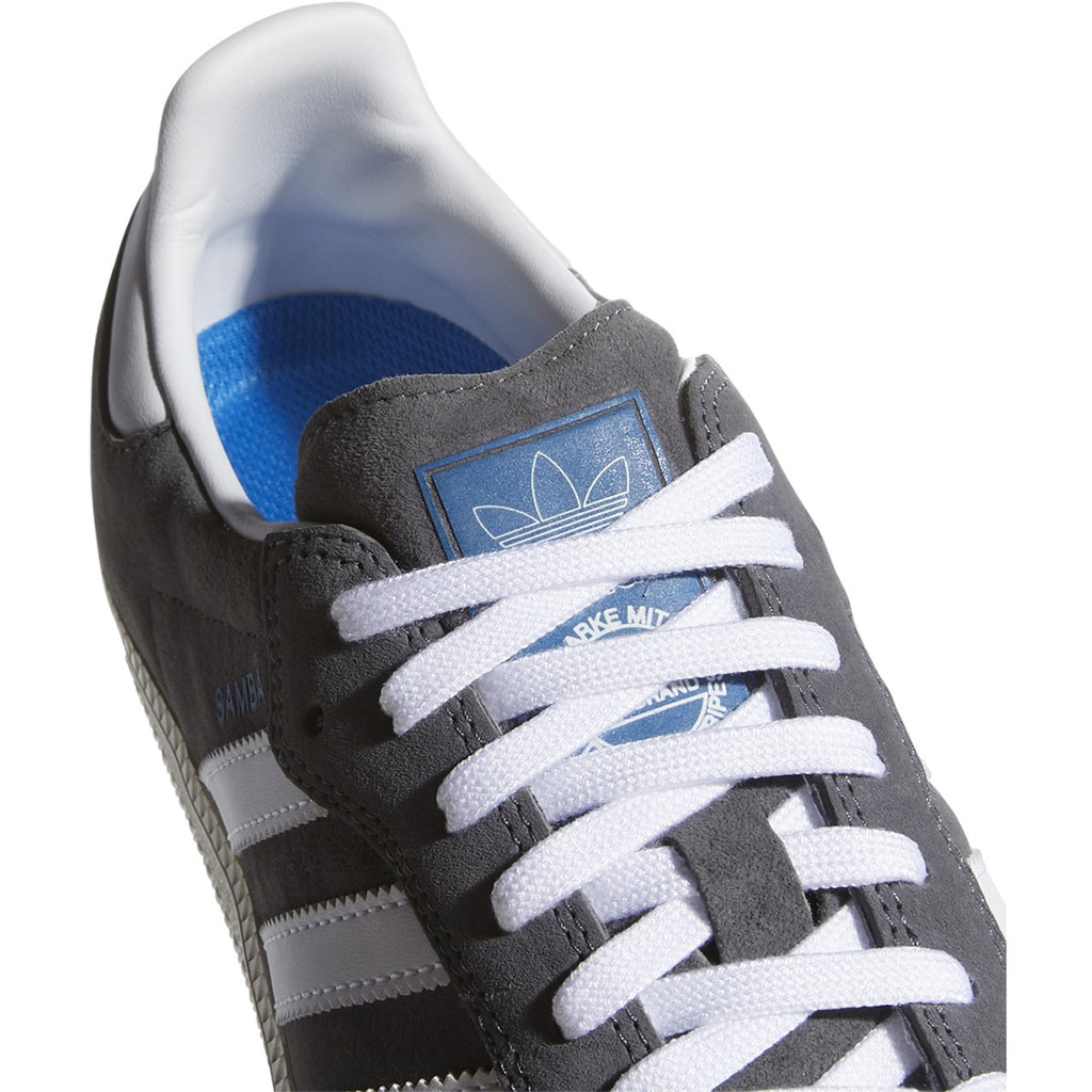 Adidas Samba ADV Skateboard Shoe - Grey Five/White/Blue Bird – Ride
