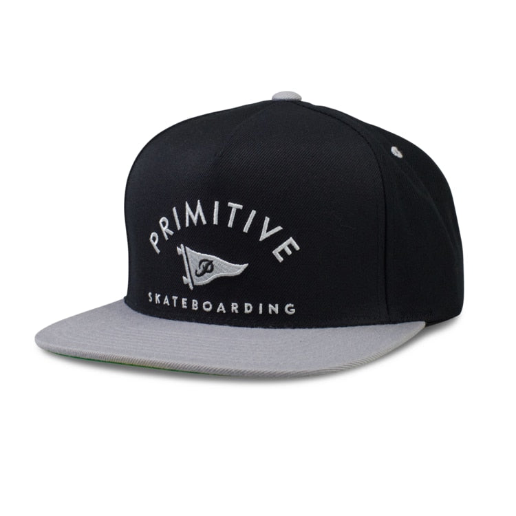 Primitive Arch Pennant Woolsurge Snapback Hat - Black/Grey
