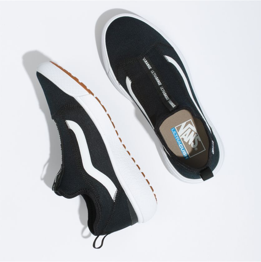 Black/True White Knit UltraRange Vans Slip On Top