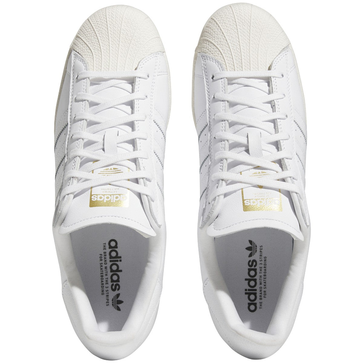 White/White Superstar ADV Adidas Skate Shoe Top