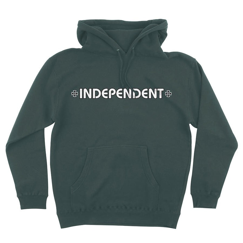 Independent Bar/Cross Regular Pullover hoodie- Alpine Green