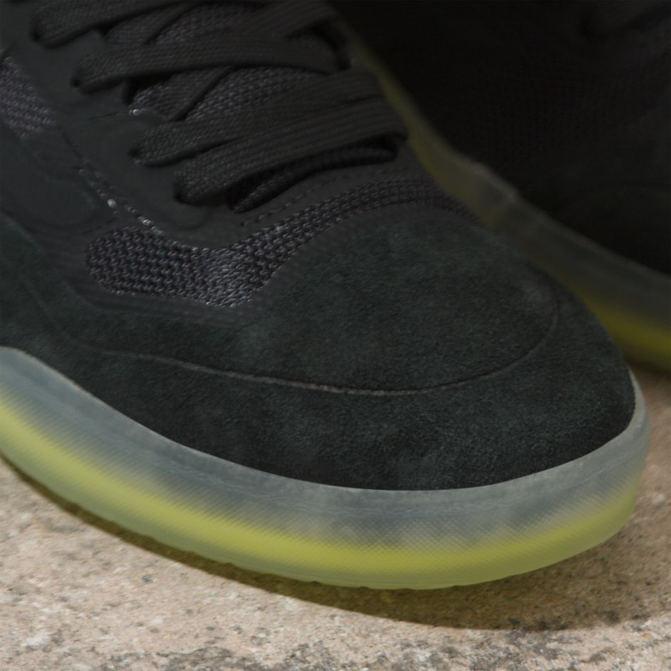 Black/Sulphur AVE Pro Vans Skateboarding Shoe Detail