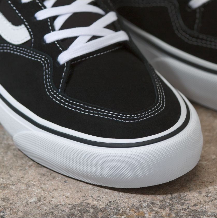 Black/White Rowan Zorilla Vans Skateboard Shoe Detail