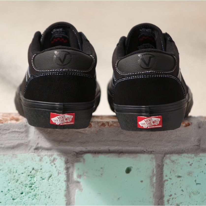 Black Rowan Vans Skateboarding Shoe Back