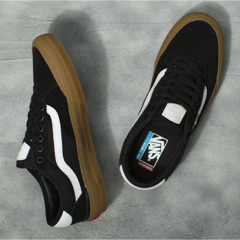 Black/Gum Chima 2 Vans Skateboarding Shoe Top