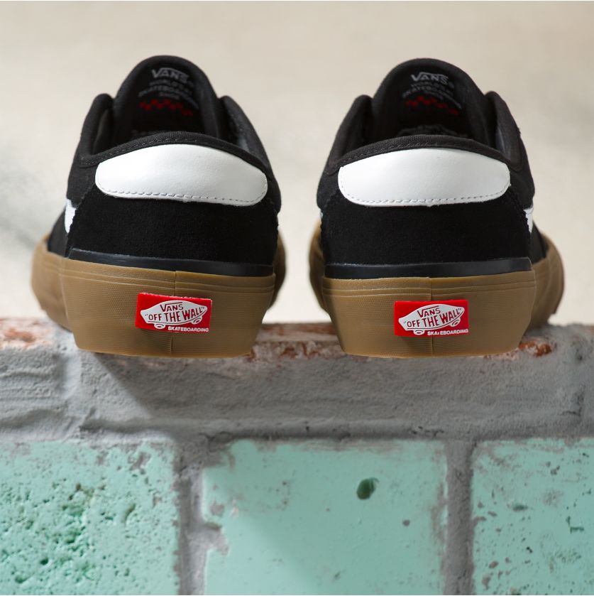 Black/Gum Chima 2 Vans Skateboarding Shoe Back