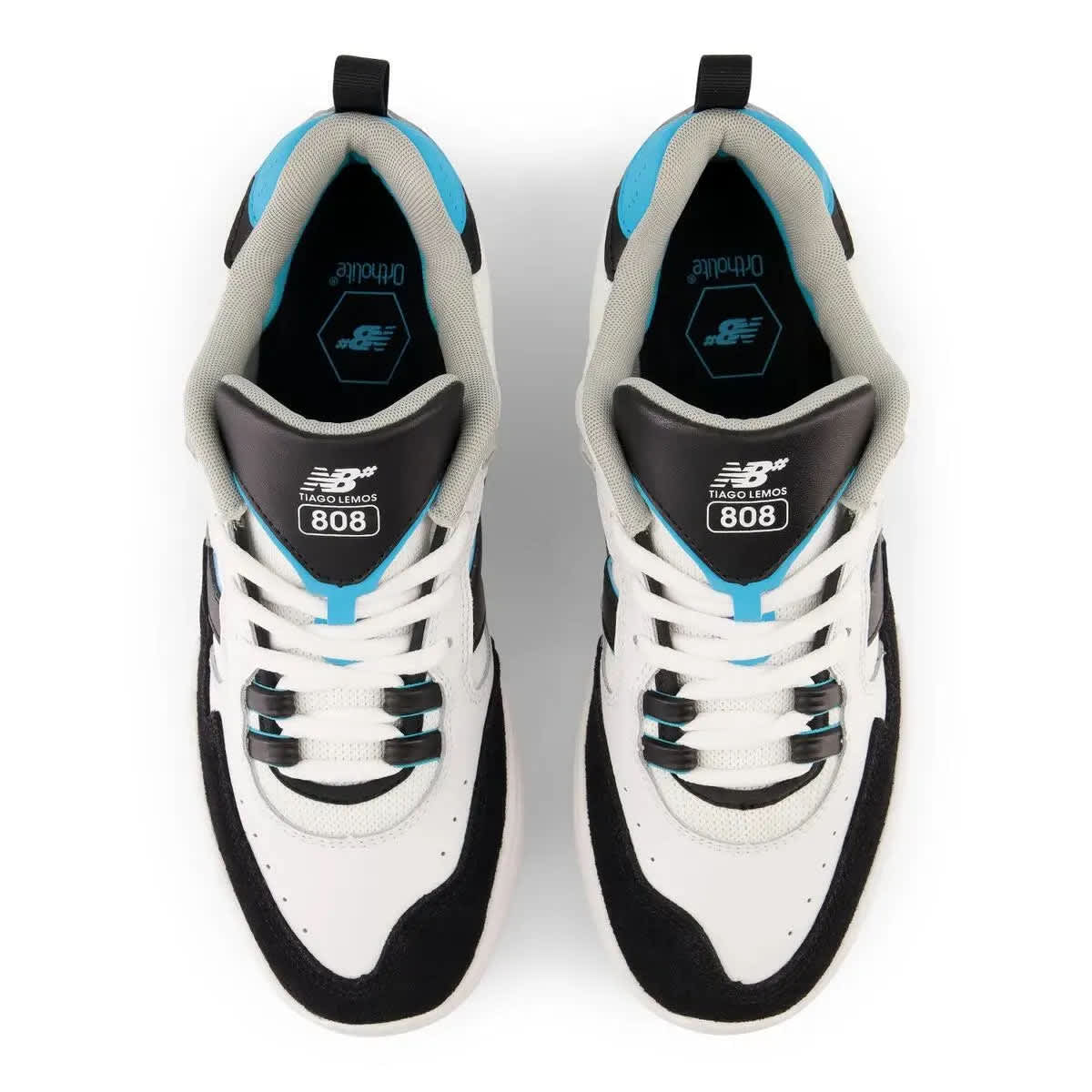 White/Teal NM808BYS NB Numeric Tiago Skate Shoe Top
