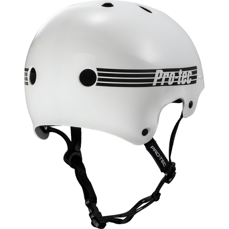 Gloss White Old School Skate Pro-Tec Helmet Back