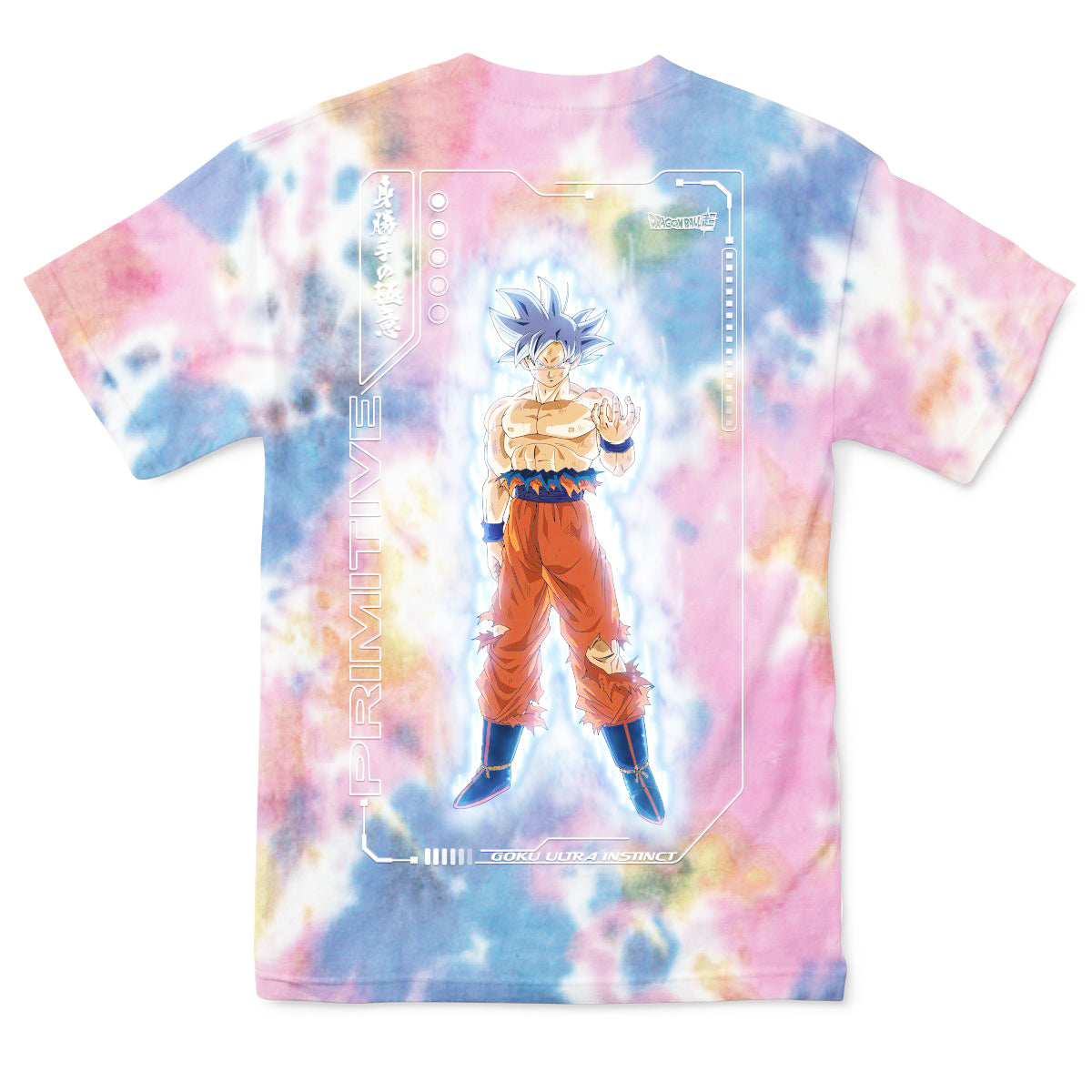 Tie Dye Washed Goku Ultra Instinct Dragon Ball Super 2 Primitive Skate T-Shirt Back