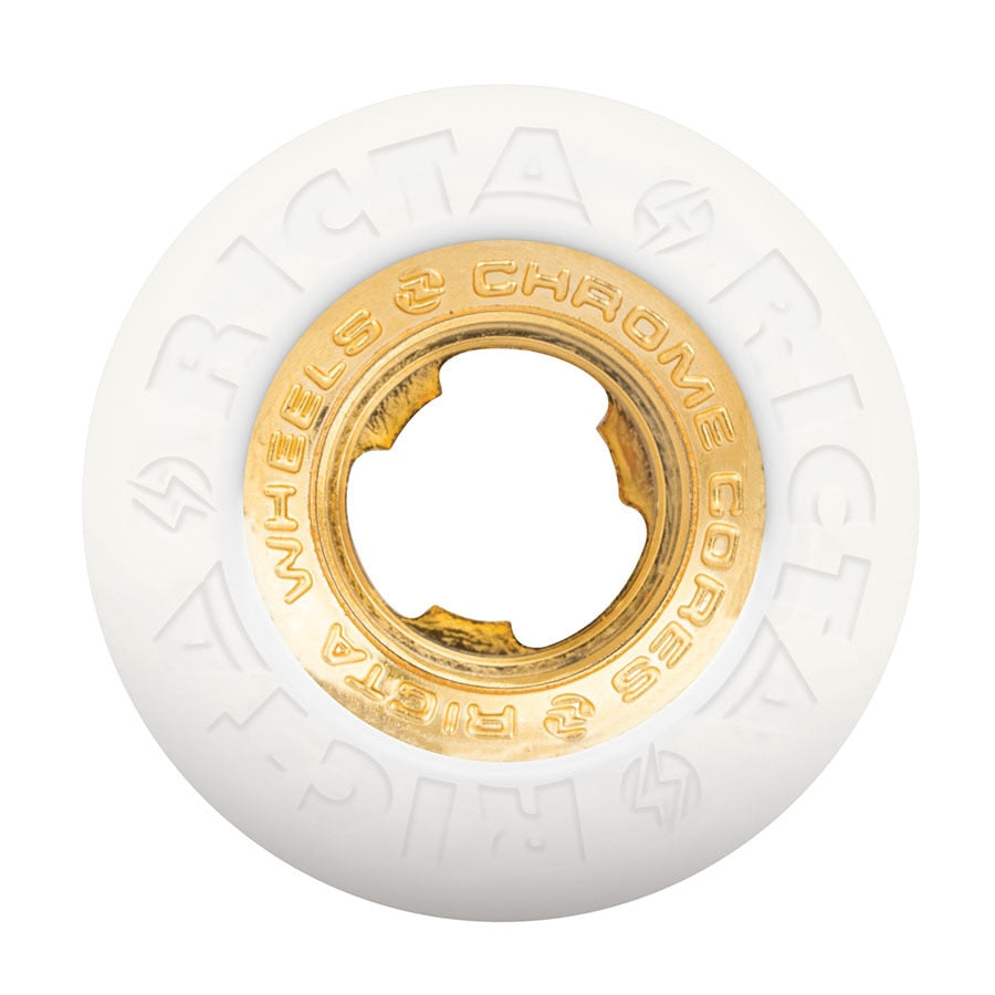 Ricta Nyjah Huston Chrome Core 99A Skateboard Wheels - White/Gold