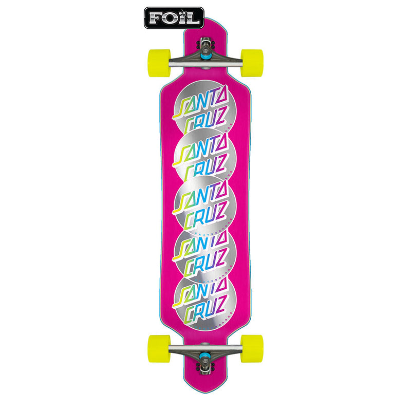 41" Pink Classic Dot Stack Santa Cruz Drop Thru Longboard