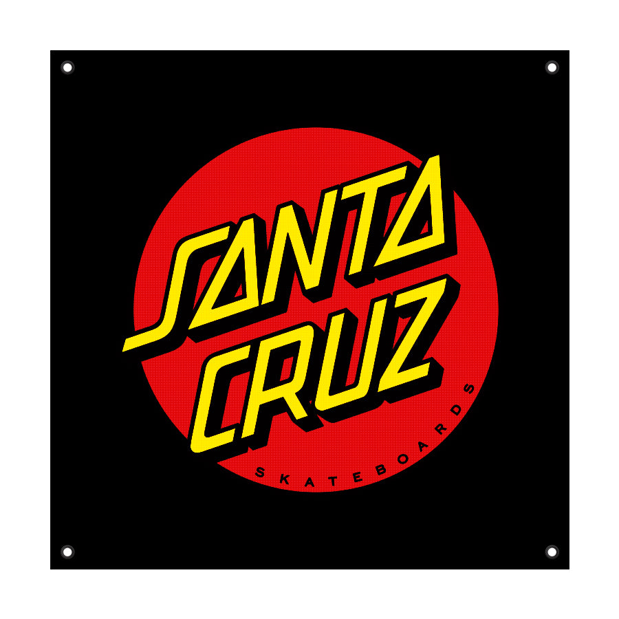 Black Classic Dot Santa Cruz Skateboards Banner