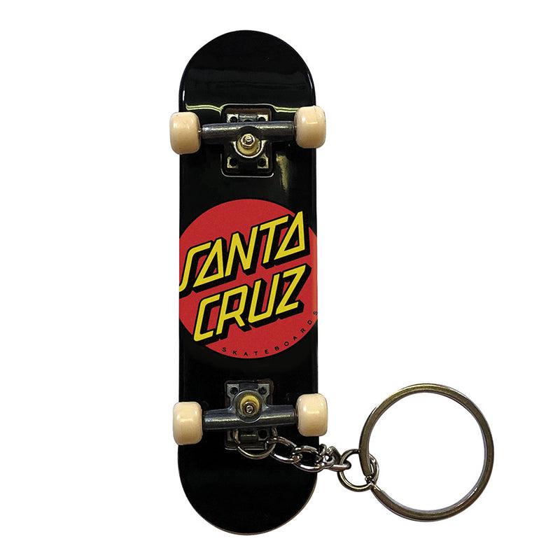 Black Classic Dot Santa Cruz Fingerboard Key Chain