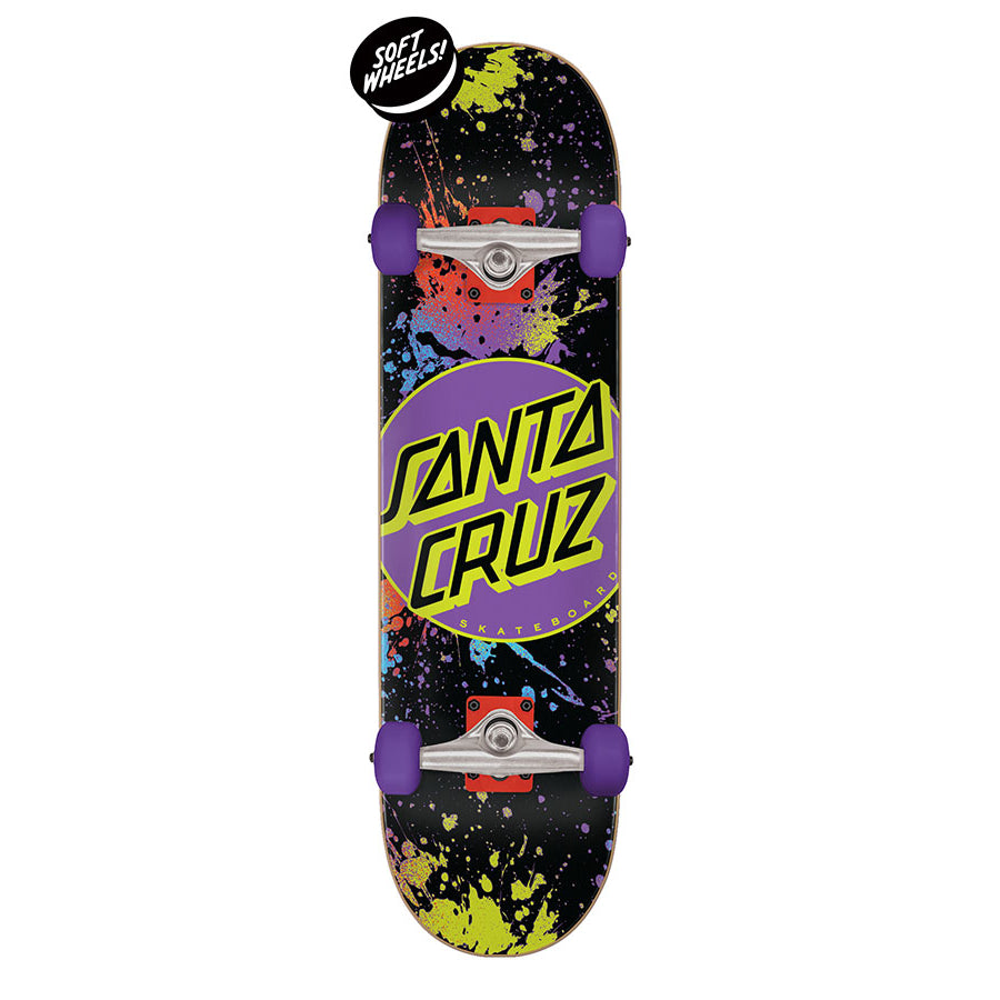 7.5 Micro Size Splatter Dot Santa Cruz Complete Skateboard