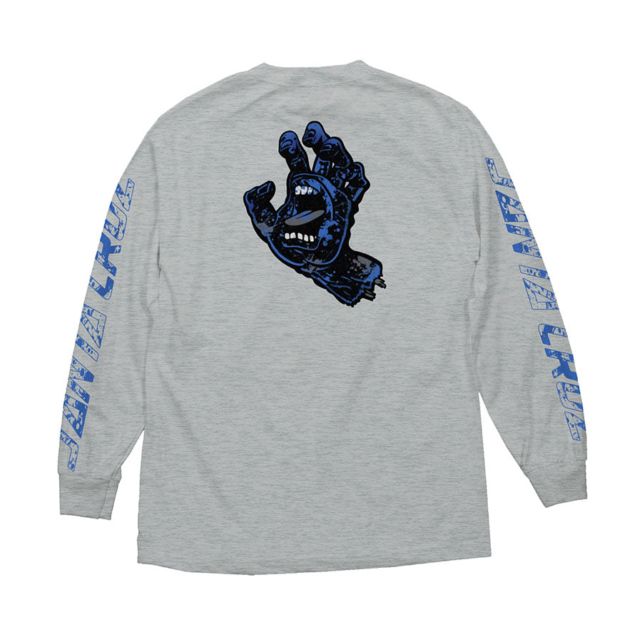 Grey Hand Splatter Santa Cruz Long Sleeve Shirt Back