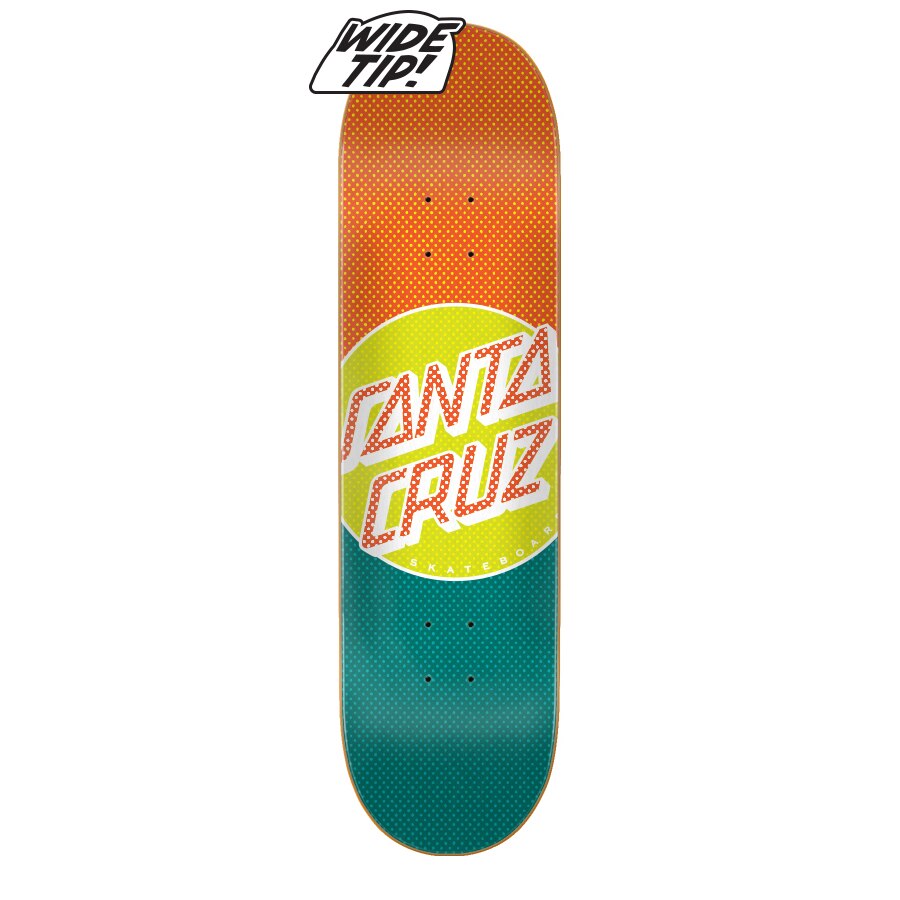 Santa Cruz Process Dot Wide Tip Skateboard Deck - Orange/Green