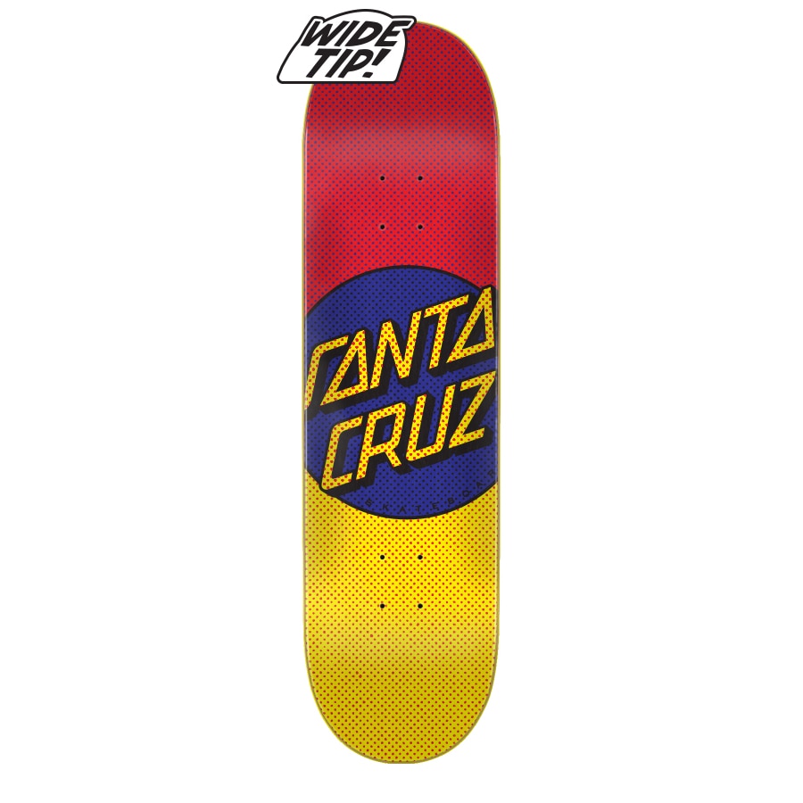 Santa Cruz Process Dot Wide Tip Skateboard Deck - Red/Yellow