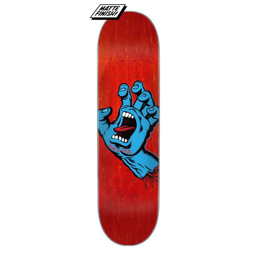 Red 8.0 Screaming Hand Santa Cruz Skateboard Deck