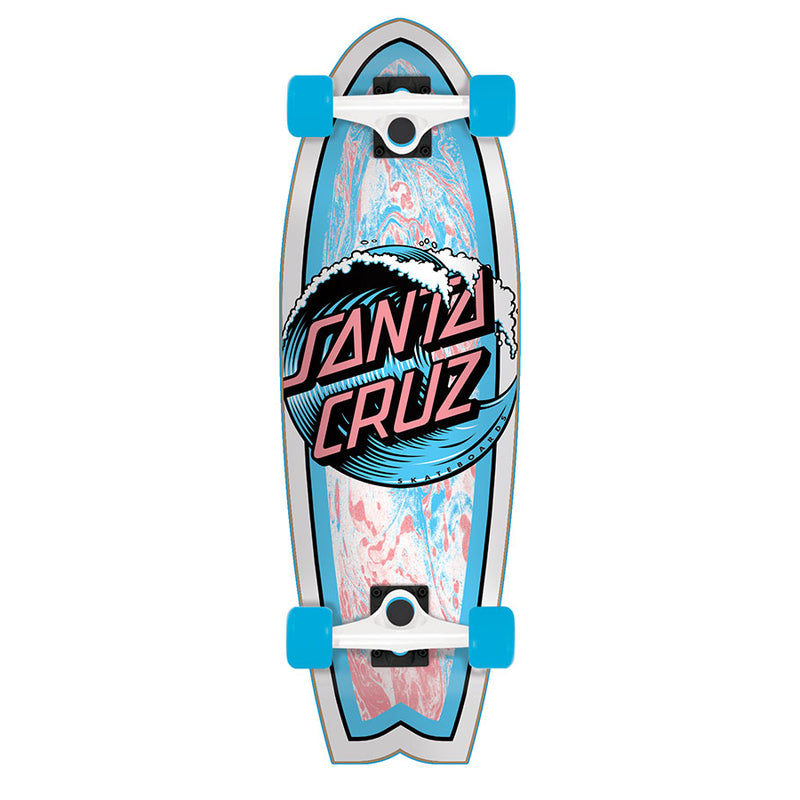 Wave Dot Mini Shark Santa Cruz Cruzer Skateboard