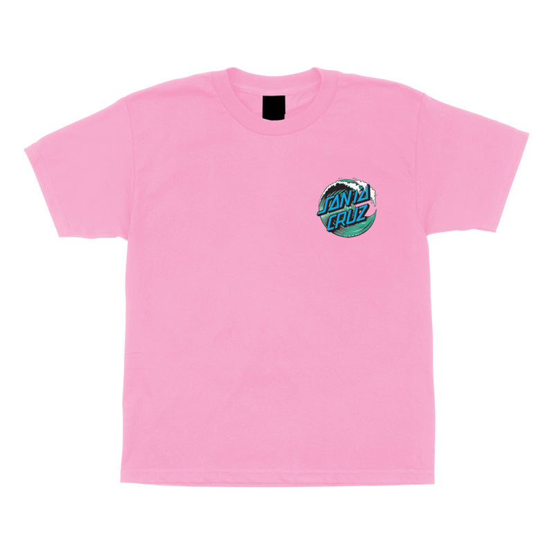 Pink Youth Kids Santa Cruz Wave Dot T-shirt Front