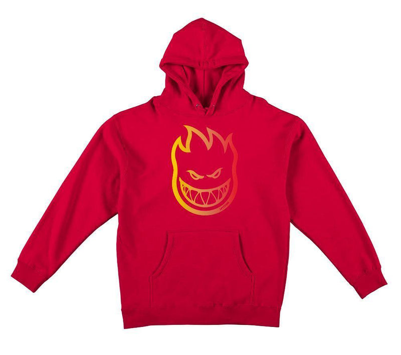 Spitfire Bighead Outline Fill Fade Pullover Hoodie - Red/Yellow
