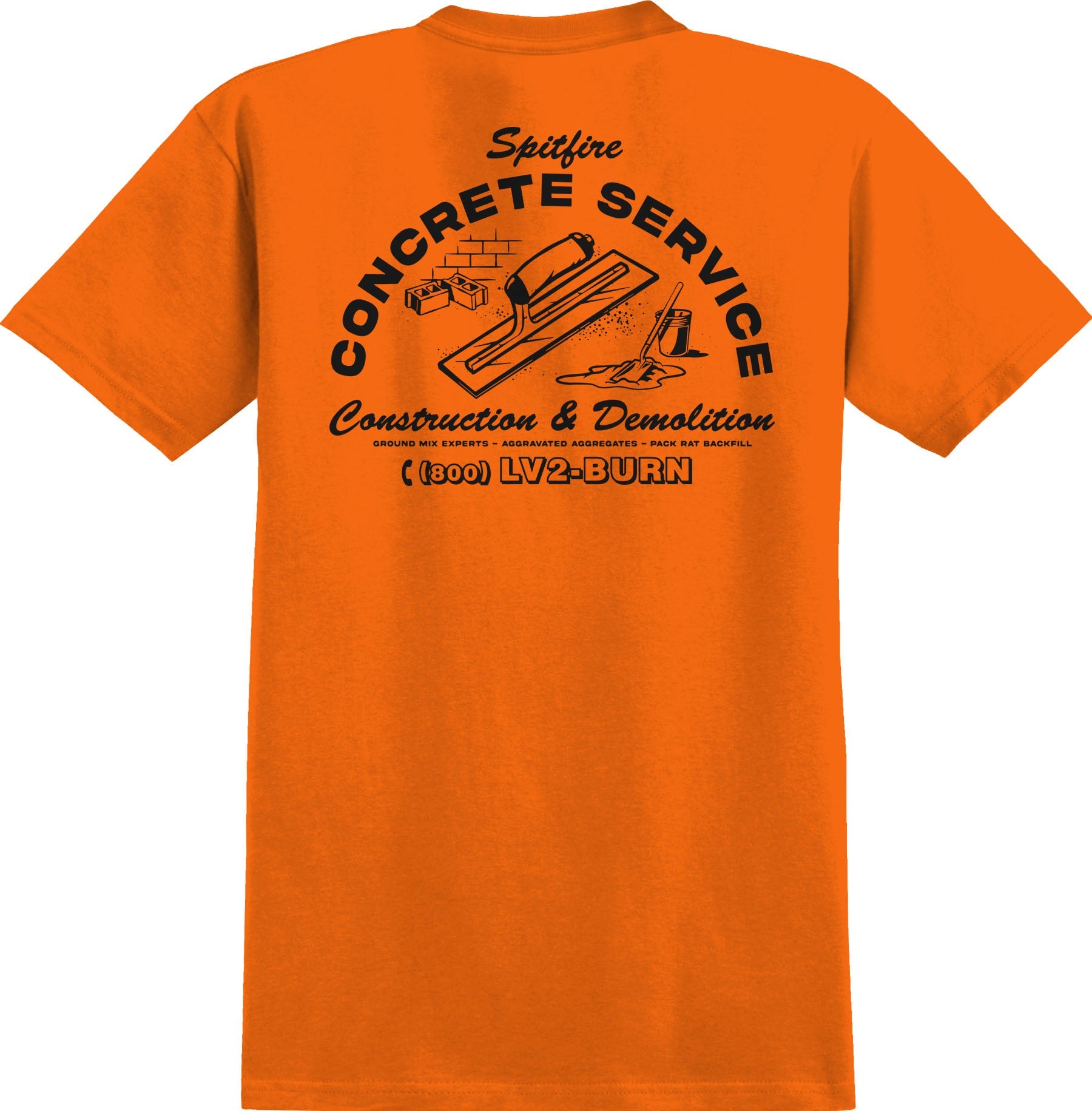 Orange Hardhead Spitfire Wheels T-Shirt Back