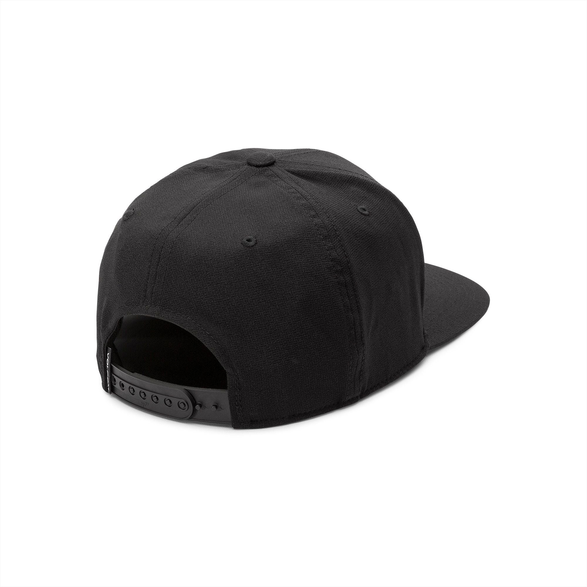 Black 110 Stone Tech Volcom Snapback Hat Back