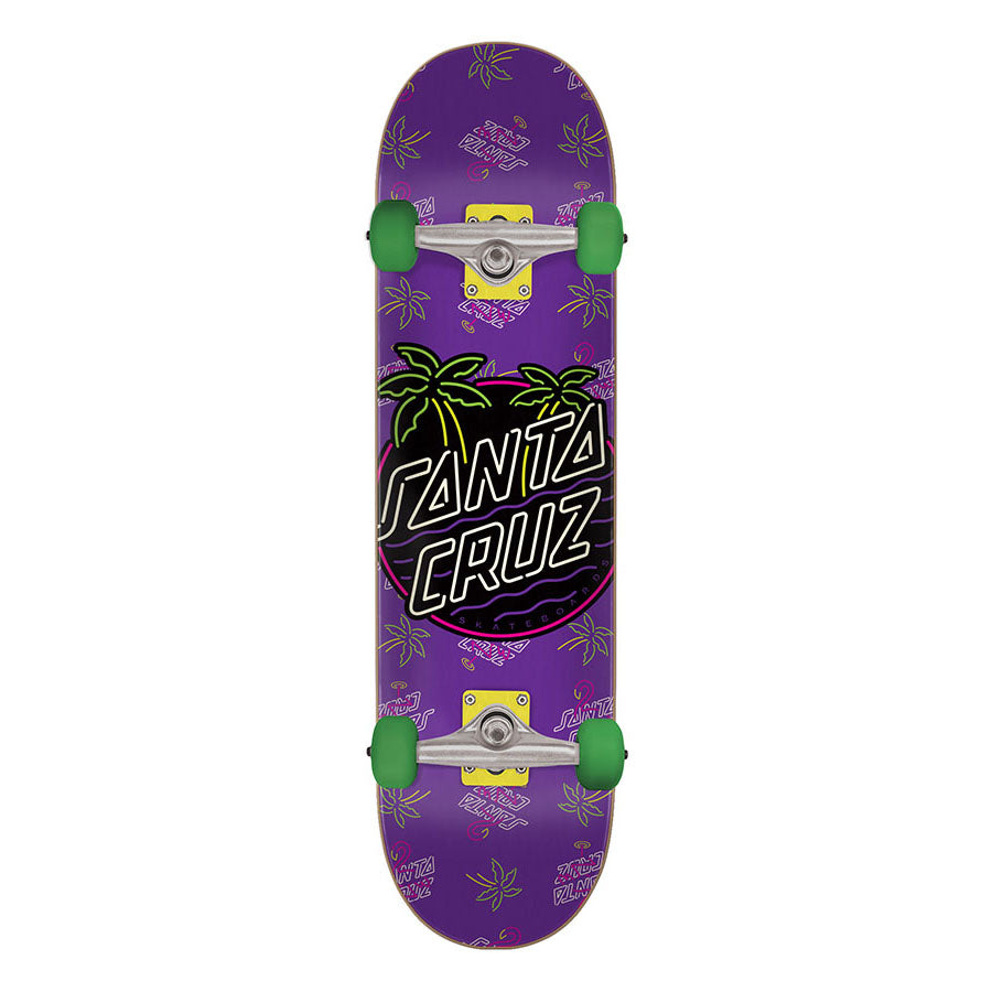 Purple Santa Cruz Glow Dot Mini Skateboard