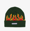 Green and Red Flame Corduroy Snowboard Beanie