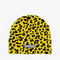 Yellow leopard print Corduroy Meow Snowboard Beanie