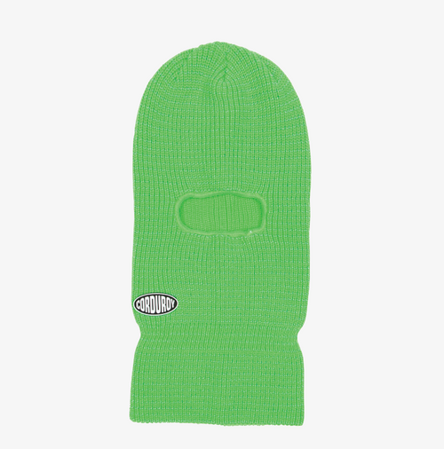 Neon Green Reflective Corduroy Ski mask