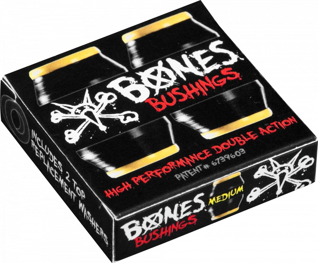 Bones Black Hardcore Skateboard Bushings W/Washers - Medium