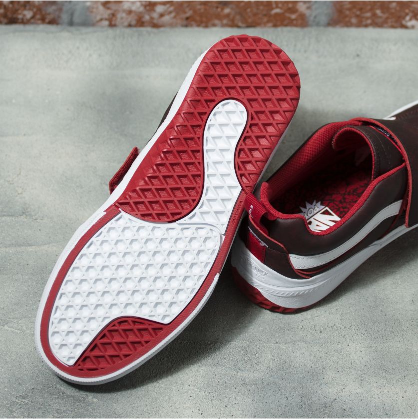 Red Leather Kyle Walker Pro 2 Vans Skateboard Shoe Bottom