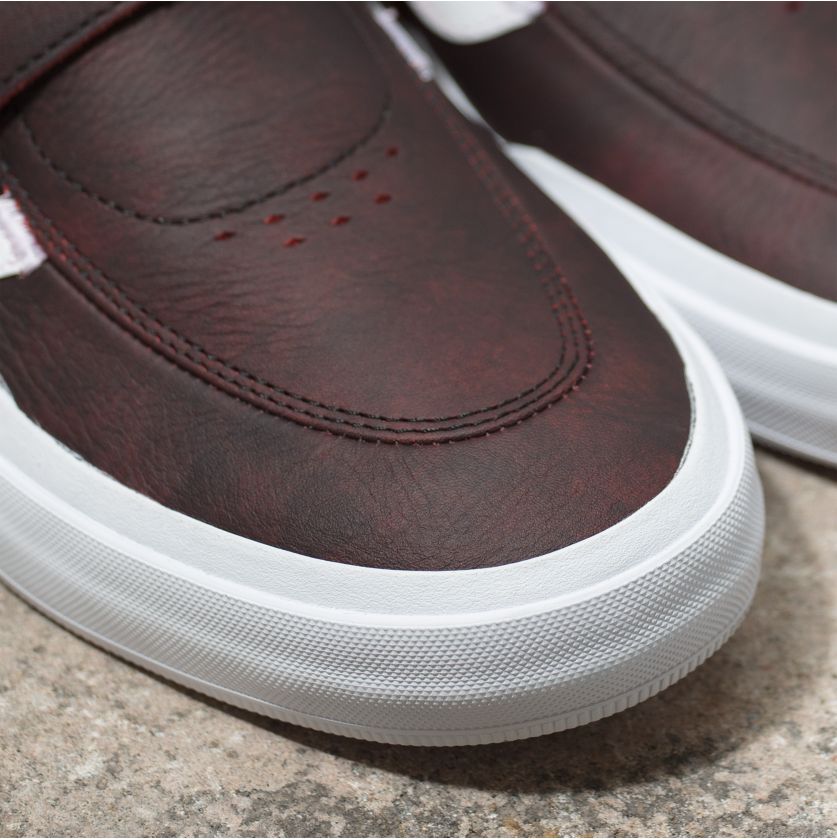 Red Leather Kyle Walker Pro 2 Vans Skateboard Shoe Detail