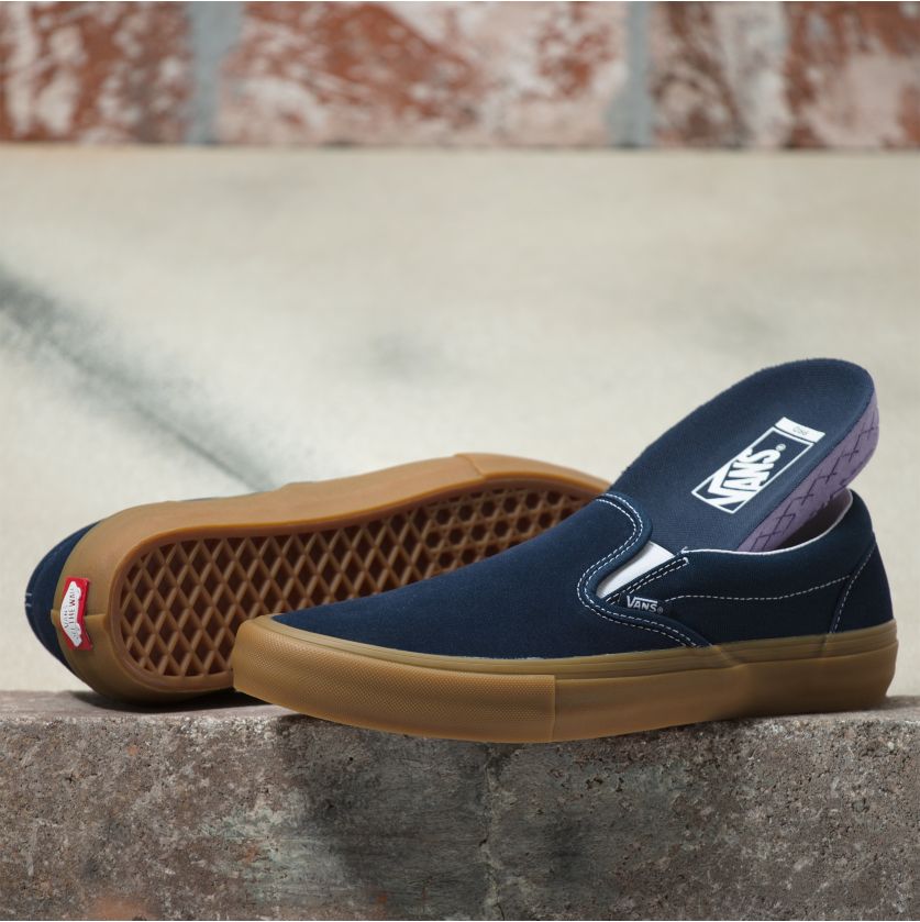 Navy/Gum Slip On Pro Vans Skateboard Shoe