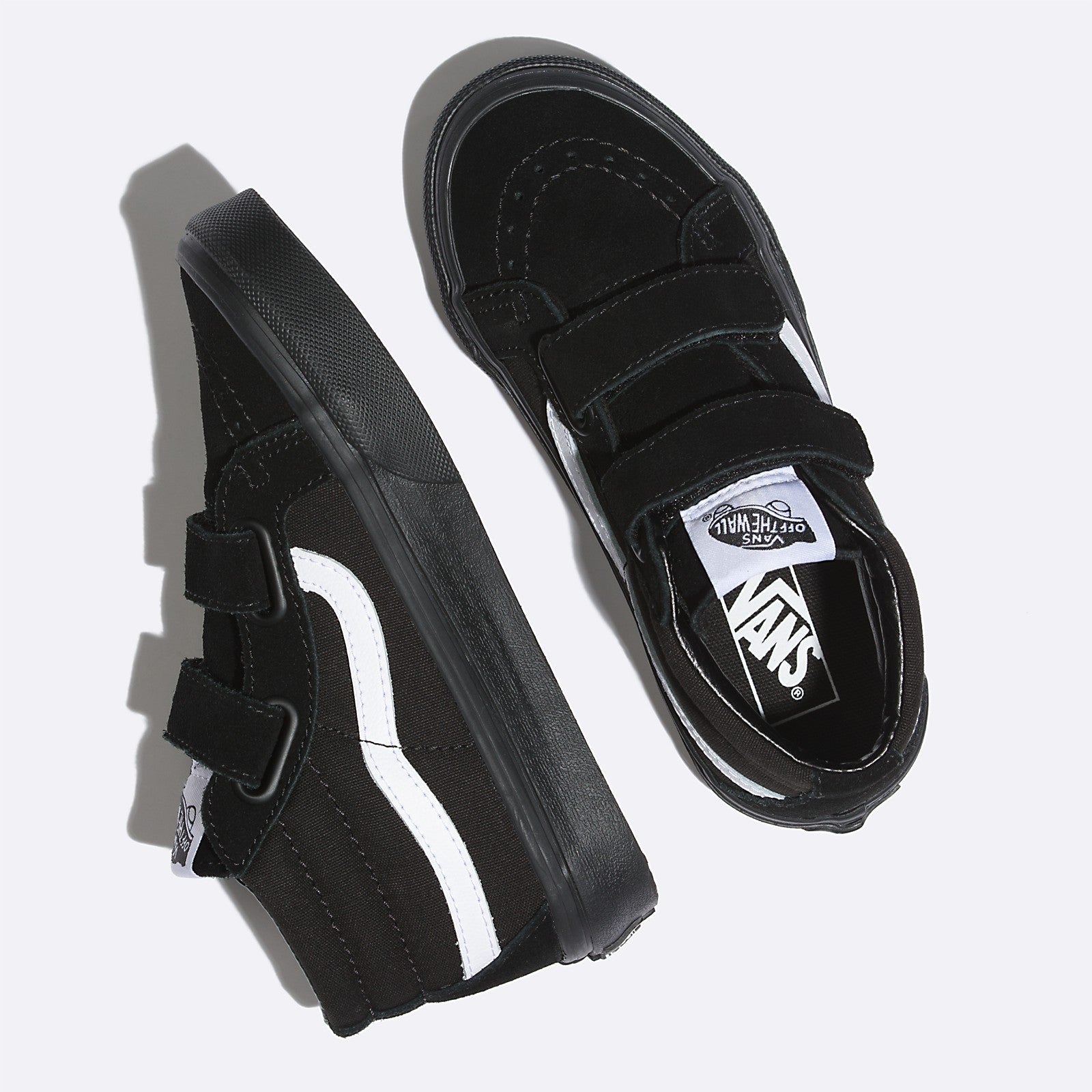 Black/Black Kids Sk8-Reissue V Vans Skate Shoes Top
