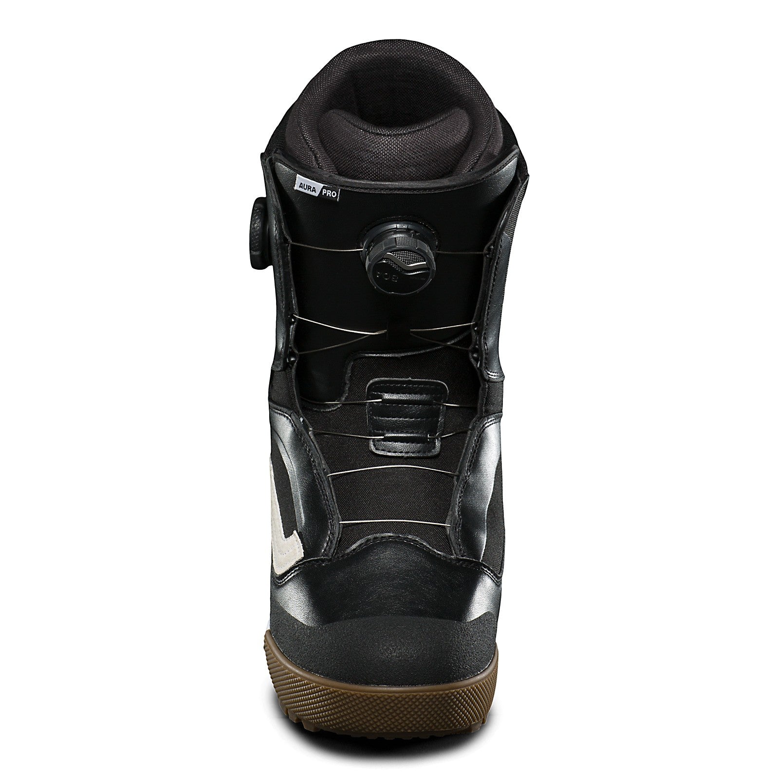 Black/White Aura Pro Vans Snowboard Boots Front